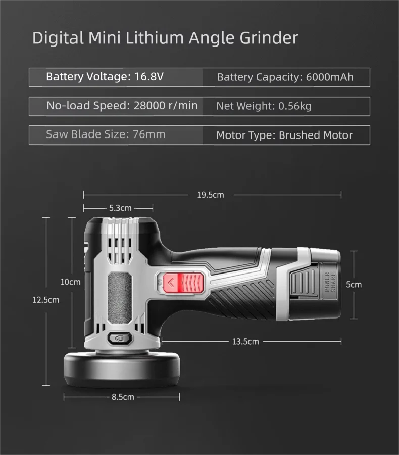 28000r 16.8V Mini Angle Grinder Portable Rechargeable Polishing Grinding Cutting Machine Home Metal Polisher Woodworking Tools    Home Decor Supply | Online Retail | ShoreShopper.com