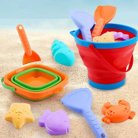 Summer Outdoor Beach Water Play Sand Can Be Folded Beach Bucket Beach Children Toys Sand Digging Shovel Set