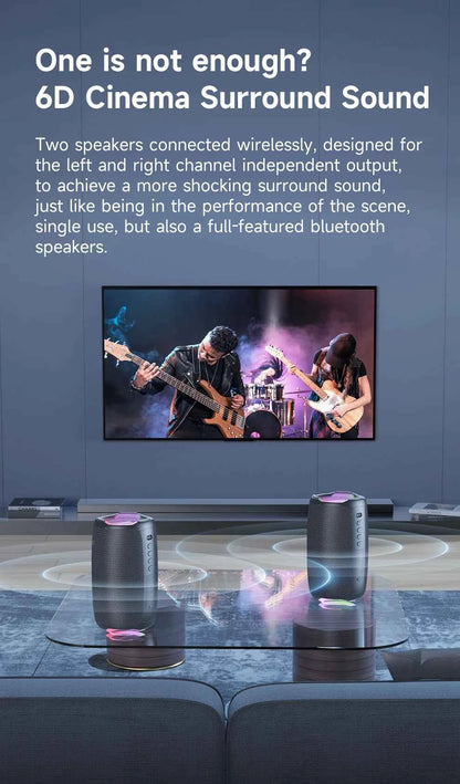 S61 Bluetooth Speaker,with IPX6 Waterproof Protection and Outdoor Bass Sound for Backyard and Beach Party,10W Loudspeaker