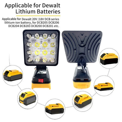 4 Inch Portable LED Work Light for Dewalt 18V 20V Lithium Battery Outdoor Lighting Work Lamp Camping Lighting Outdoor Flashlight - ShoreCo.Shop