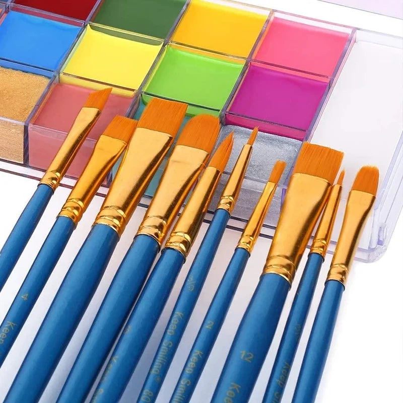 20 Colors Face Body Oil Painting Paint Pigment Non Toxic Safe Kids Flash Tattoo Painting with Brush Art Halloween Cosplay Party    Home Decor Supply | Online Retail | ShoreShopper.com