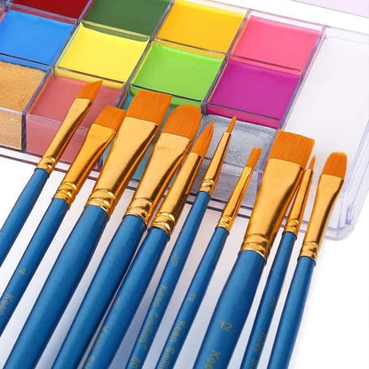 20 Colors Face Body Oil Painting Paint Pigment Non Toxic Safe Kids Flash Tattoo Painting with Brush Art Halloween Cosplay Party    Home Decor Supply | Online Retail | ShoreShopper.com