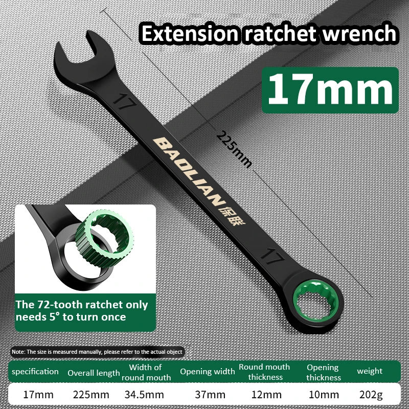 Dual-Purpose Wrench Fast Plum Blossom Ratchet Wrench Industrial Grade 72 Tooth Labor-Saving, Fast and Durable Dual-use Wrench    Home Decor Supply | Online Retail | ShoreShopper.com