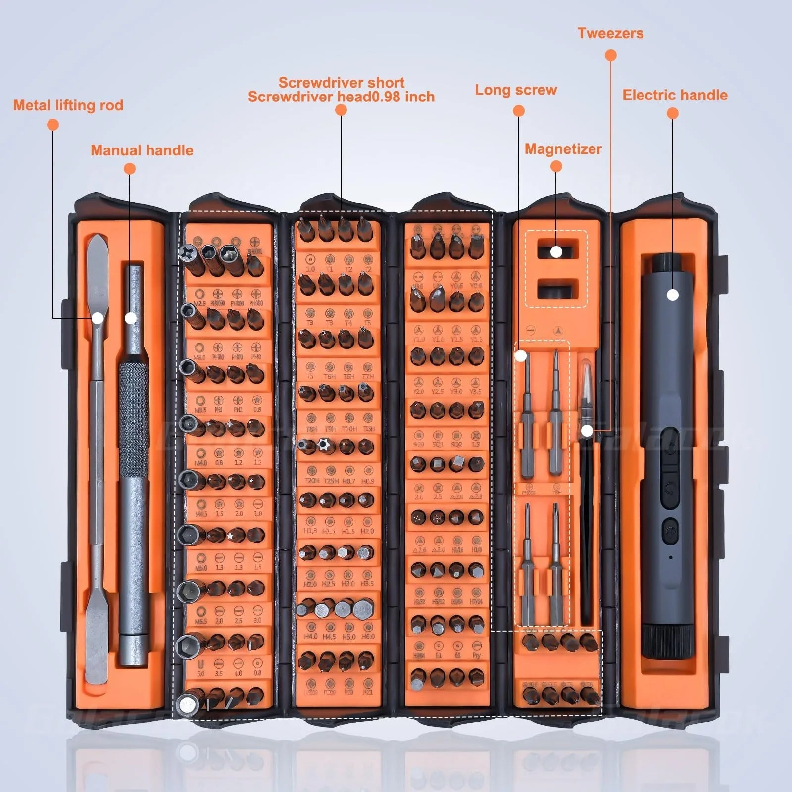138 in 1 Electric Precision Screwdriver Set Mini Repair Tool Kit with 122 Magnetic Phillips Torx Bits for iPhone Watch Camera PC    Home Decor Supply | Online Retail | ShoreShopper.com