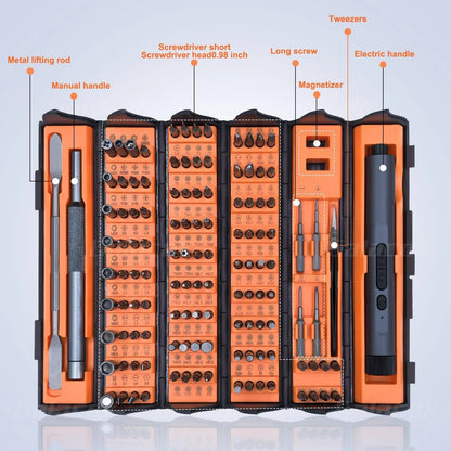 138 in 1 Electric Precision Screwdriver Set Mini Repair Tool Kit with 122 Magnetic Phillips Torx Bits for iPhone Watch Camera PC    Home Decor Supply | Online Retail | ShoreShopper.com