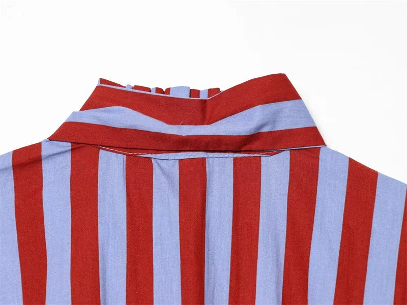 Women's Shirt 2026 Summer New Style Striped Sleeveless Waist-Fitted Shirt with Bow Decoration Romantic Style Personality Fashion    Your Coastal Marketplace | Shoreshopper.com