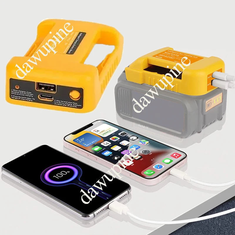 Li-ion Battery Parts Adapter For DEWALT 20V DCB200 For Makita 18V BL1830 Lithium Batteries Case Type C USB Power Bank Charger    Home Decor Supply | Online Retail | ShoreShopper.com