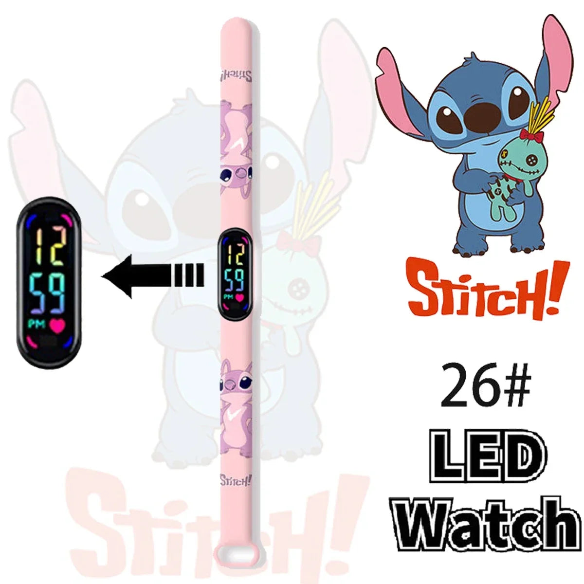 Disney Stitch Digital Kids' Watches Anime Figures LED Luminous Watch Touch Waterproof Electronic Sports Watch Kids Birthday Gift    Home Decor Supply | Online Retail | ShoreShopper.com