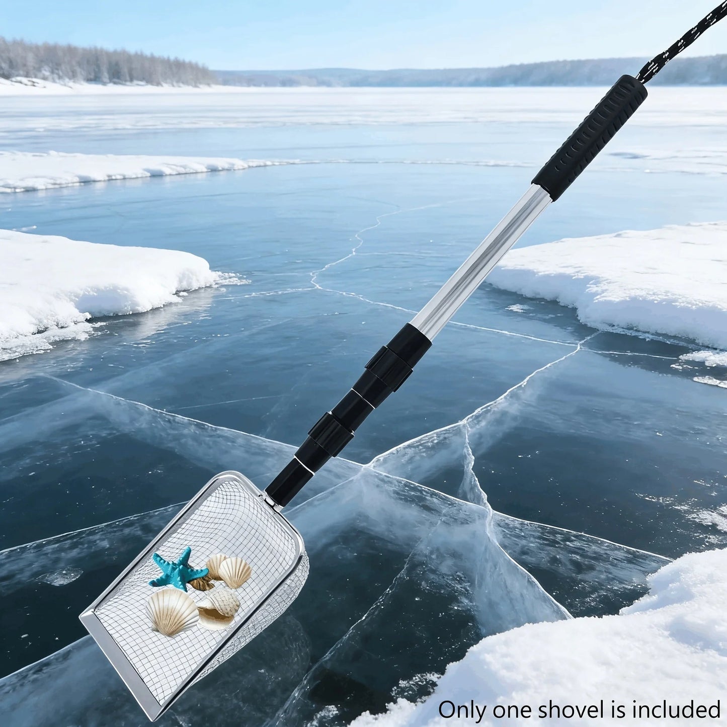 Beach Toy Set, Equipped with 2 Adjustable Stainless Steel Beach Shovels, Hourglass, Shell Collector, Long Handle Telescopic    Your Coastal Marketplace | Shoreshopper.com