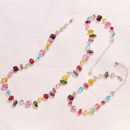 Brand 18K Gold Plated New Luxury Colourful Crystal Zircon Necklace For Women Fashion Party Jewelry Accessories Ladies Jewellery    Home Decor Supply | Online Retail | ShoreShopper.com