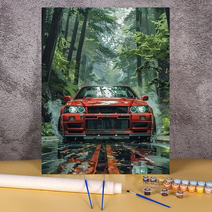 Acrylic Paint By Numbers Red Sports Car  Painting By Numbers On Canvas Coloring By Number For Adults Paint Digital Art    Home Decor Supply | Online Retail | ShoreShopper.com
