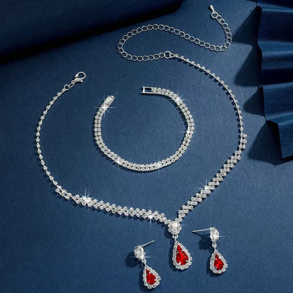 Wedding Jewelry Set for Women, Earrings, Necklace, Bracelet, Three-Piece Bridal Jewelry Set, Luxurious and High-End Accessories    Home Decor Supply | Online Retail | ShoreShopper.com