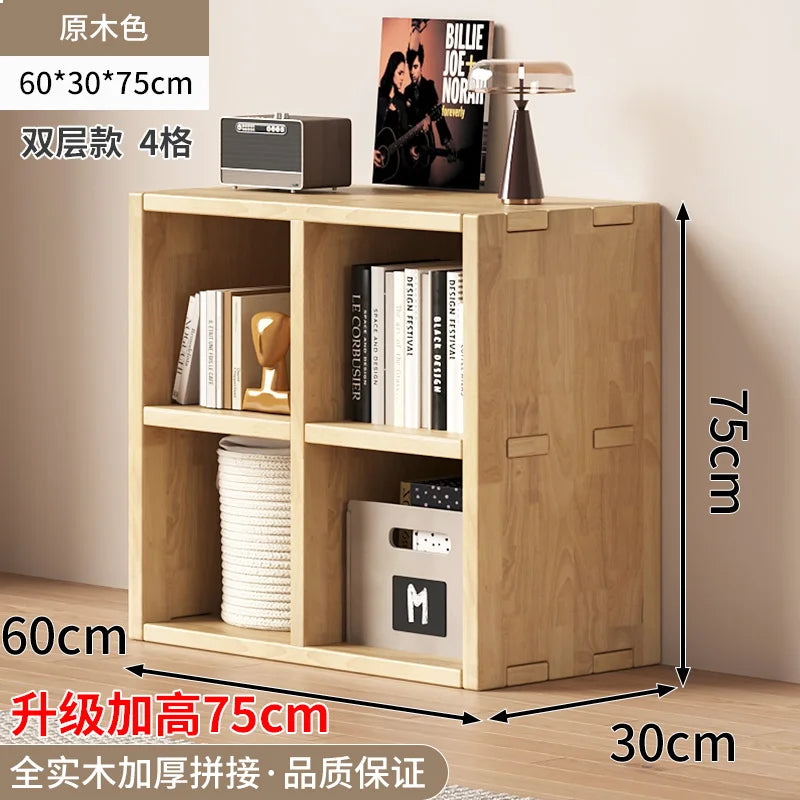 Solid Wood Short Bookshelf Floor Storage Cabinet Grid Organizer Shelf for Living Room Home & Kindergarten Display Unit    Home Decor Supply | Online Retail | ShoreShopper.com