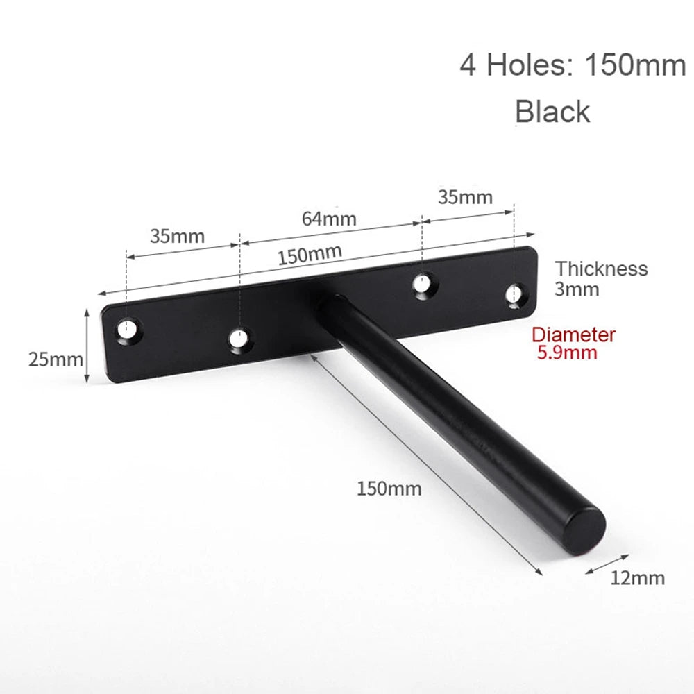 T Shape Concealed Shelf Brackets Floating  Wall Shelf Supports Screw Mounting Plate Multi sizes Metal Brackets    Home Decor Supply | Online Retail | ShoreShopper.com