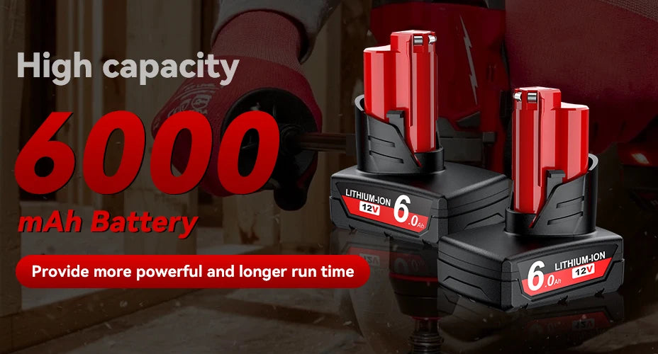 For Milwaukee 12V Tool Battery For Milwaukee M12 6000mAh Lithium Battery Impact Wrench Drill Power Tools Battery    Home Decor Supply | Online Retail | ShoreShopper.com