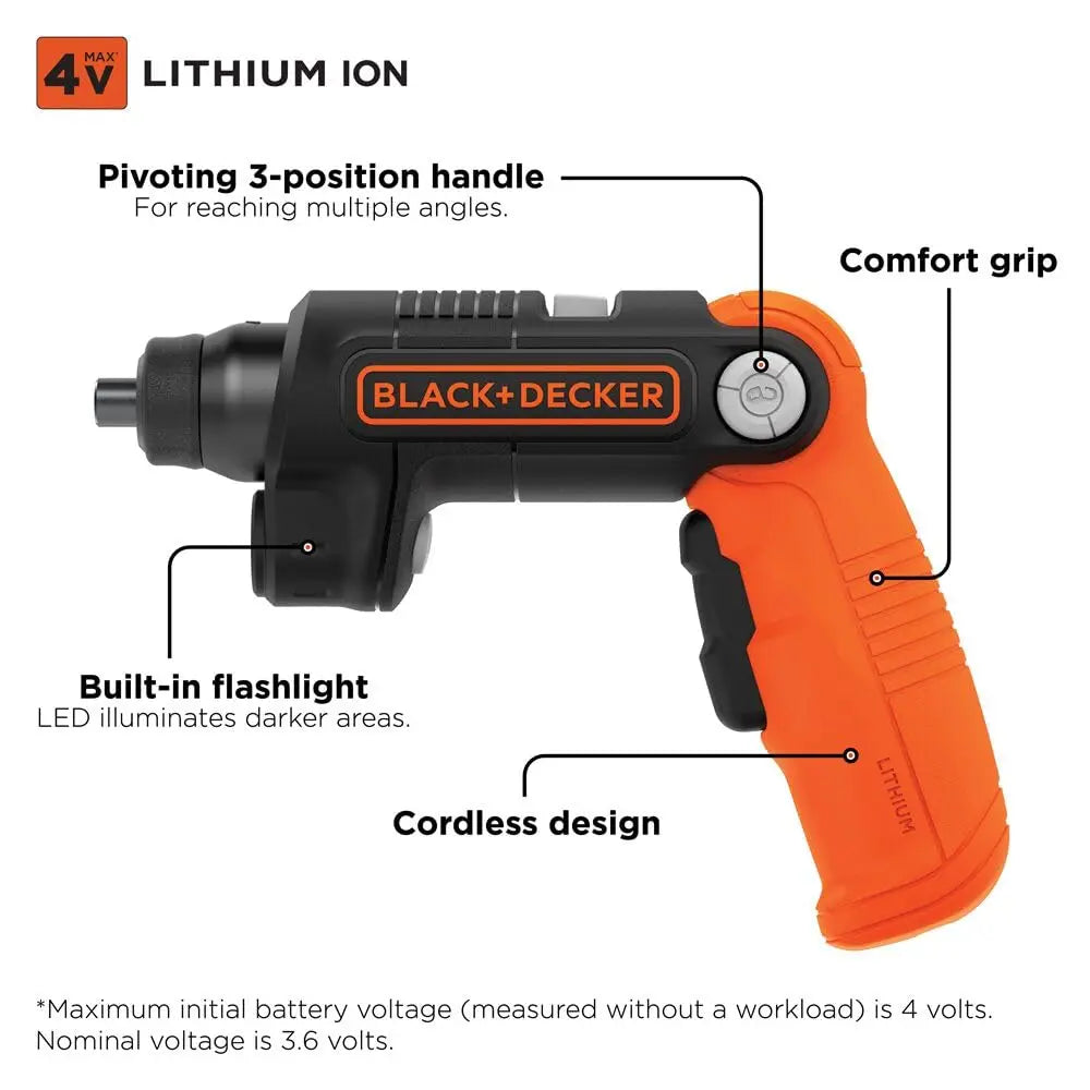 Compact Cordless Electric Screwdriver with LED Work Light, for Light Duty Home Repairs & DIY Assembly Projects    Home Decor Supply | Online Retail | ShoreShopper.com