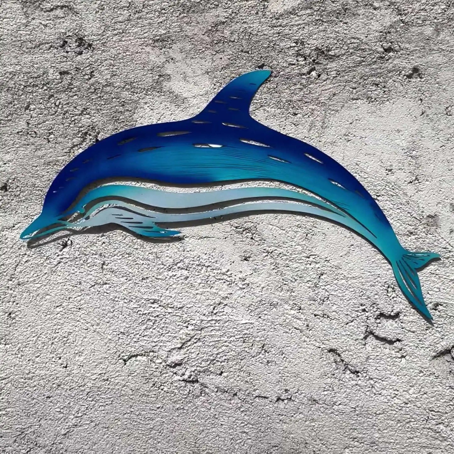 Metallic Blue Dolphin Wall Art - Marine Home Decor    Your Coastal Marketplace | Shoreshopper.com