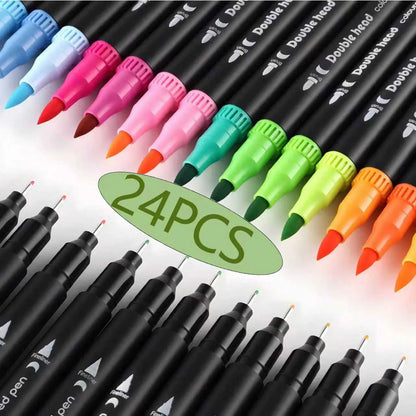 12/24/36/60/80/100/120PCS Dual-Tip Marker Pens Set Watercolor Brush Pens, Art Supplies for Coloring, Excellent Gift for Students    Home Decor Supply | Online Retail | ShoreShopper.com