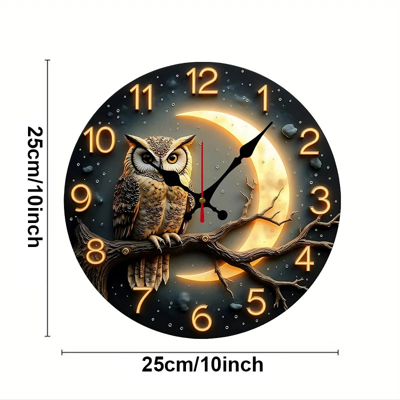 Moonlight Night Wooden Round Silent Hanging Wall Clock, Suitable For Living Room, Office, Study Room, Bedroom, Home Decoration    Home Decor Supply | Online Retail | ShoreShopper.com