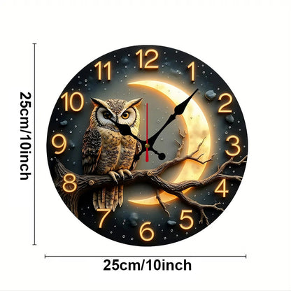 Moonlight Night Wooden Round Silent Hanging Wall Clock, Suitable For Living Room, Office, Study Room, Bedroom, Home Decoration    Home Decor Supply | Online Retail | ShoreShopper.com