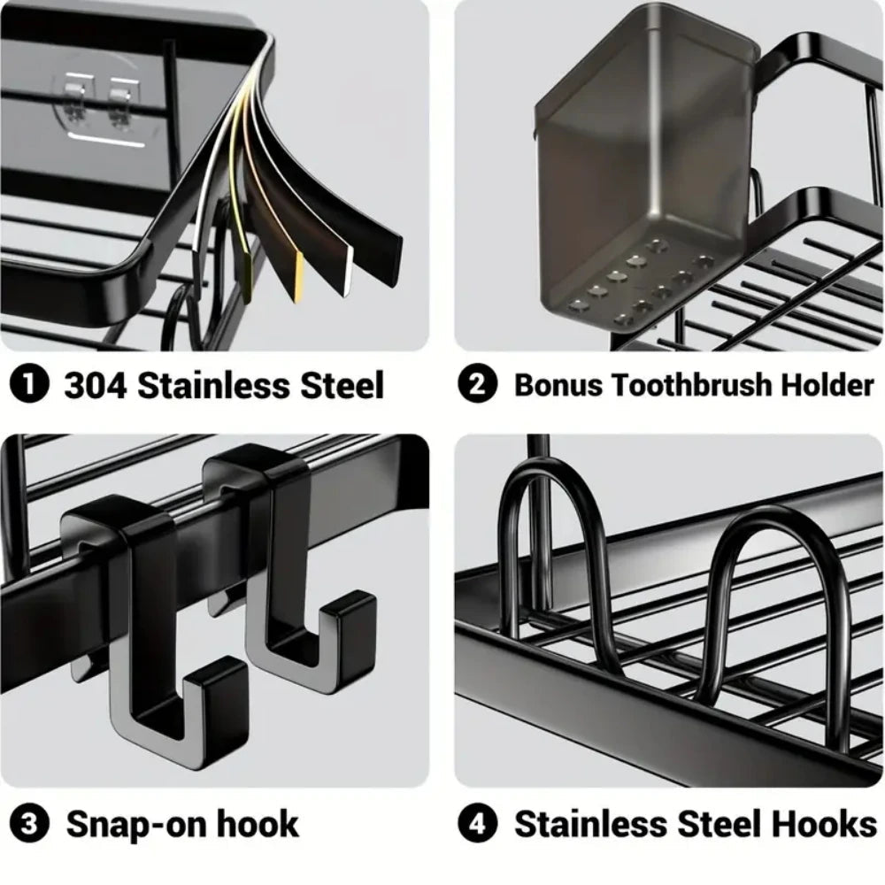 No Drilling Stainless Steel Triangle Double Layer Shelf for Bathroom Balcony Kitchen Corner Storage Space Saving Durable Design    Home Decor Supply | Online Retail | ShoreShopper.com