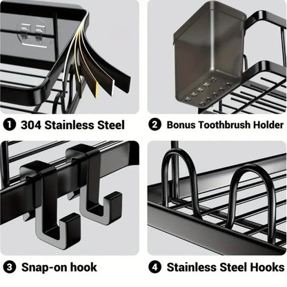 No Drilling Stainless Steel Triangle Double Layer Shelf for Bathroom Balcony Kitchen Corner Storage Space Saving Durable Design    Home Decor Supply | Online Retail | ShoreShopper.com