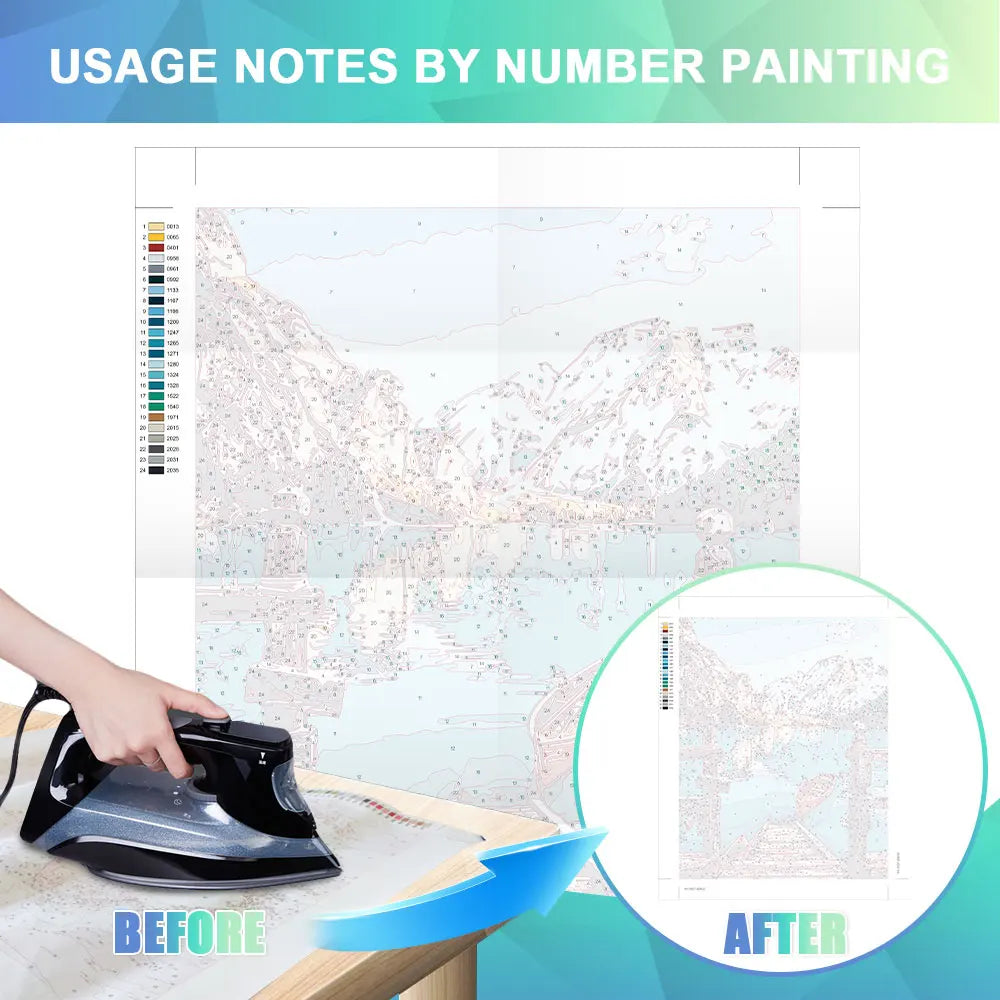 HUACAN Coloring By Numbers Mountain Landscape HandPainted Kits Home Decor Sea Painting Drawing Pictures By Numbers Diy Gift Art - ShoreCo.Shop