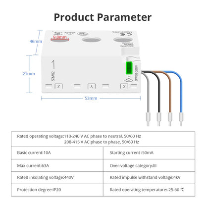 Smart 3-Phase 4-Wire Wifi Power Monitor 63A Bidirectional Solar Energy Meter w/ Tuya App Control - ShoreCo.Shop