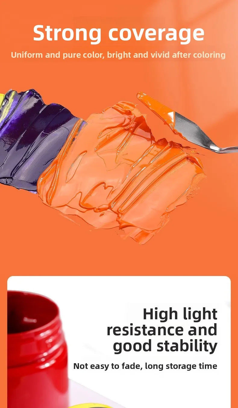 500/300/100/50ml 48 Colors Waterproof Acrylic Paint Professional Grade Pigments Art Painting Pigment Stationery School Supplies    Home Decor Supply | Online Retail | ShoreShopper.com