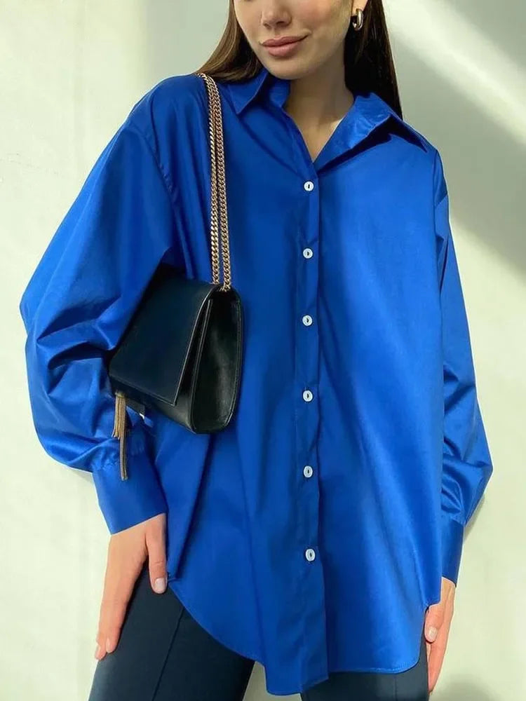 Women's Shirt Beautiful Cotton Oversized Candy Colors Shirts & Blouses Long SleevesSolid Green Blouses for Women Fashion 2025    Your Coastal Marketplace | Shoreshopper.com
