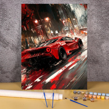 Acrylic Paint By Numbers Red Sports Car  Painting By Numbers On Canvas Coloring By Number For Adults Paint Digital Art    Home Decor Supply | Online Retail | ShoreShopper.com