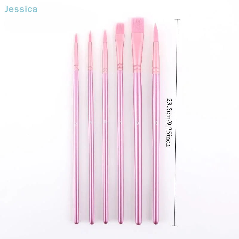 ♥Nylon Bristle Wooden Handle Pointed And Flat Watercolor Paintbrush Set For Art, Acrylic, Gouache, And Oil Painting    Home Decor Supply | Online Retail | ShoreShopper.com