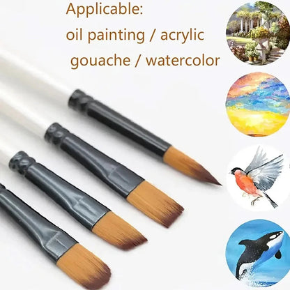 ♥24 Pcs Pearl White Art Paintbrush Set – Nylon Brushes for Oil, Acrylic & Watercolor Painting    Home Decor Supply | Online Retail | ShoreShopper.com