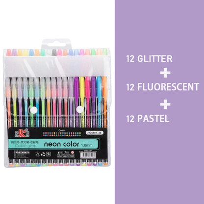 Kit 60 Colored Gel Pen Set, Glitter Metallic Pastel Neon Pen 12 24 36 48 Colors    Home Decor Supply | Online Retail | ShoreShopper.com