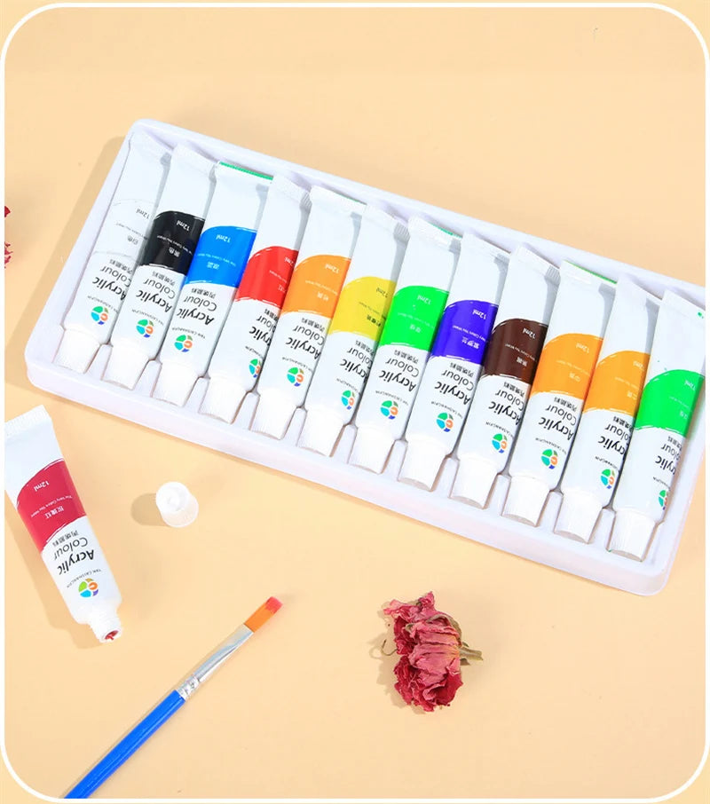 Acrylic Paint Set 12/18/24/36 Colors 12ml Tubes Non-Toxic Waterproof Art Craft Paints for Artists Kids Beginners School Supplies    Home Decor Supply | Online Retail | ShoreShopper.com