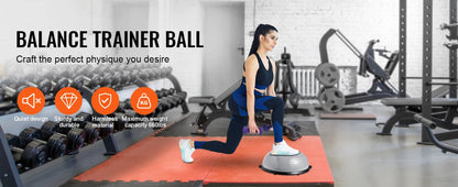 SucceBuy 23/26 inch Half Exercise Ball Trainer Balance Ball Trainer 660lbs Capacity Stability Ball Yoga Ball w/ Resistance Bands    Home Decor Supply | Online Retail | ShoreShopper.com