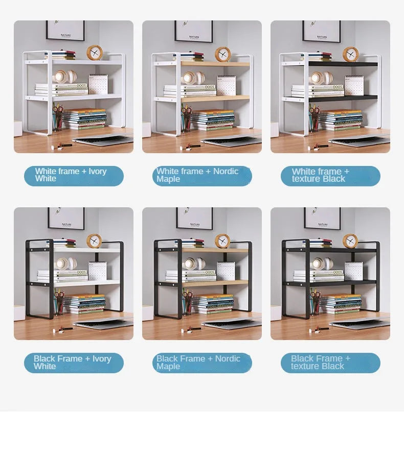 Shelf Desktop Storage  Bookshelf Student Desk Shelves Racks Office Computer Desk Tiered Cabinet Home Storage Holders Organizer    Home Decor Supply | Online Retail | ShoreShopper.com