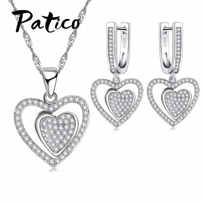 Wedding Jewelry Sets For Brides Fine Silver Drop Crystal Earrings Necklace Wedding Jewelry Genuine 925 Sterling Silver    Home Decor Supply | Online Retail | ShoreShopper.com