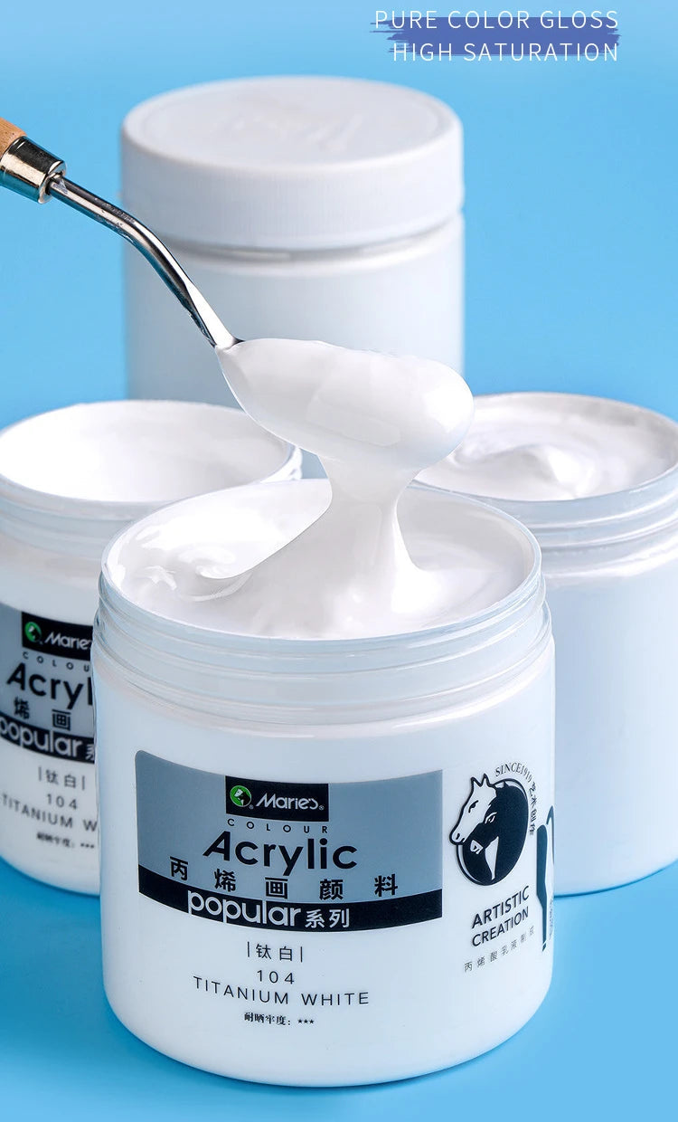 300ml White Acrylic Paints In Large Jars for Wall Painting Without Losing Color Waterproof and Sun Protection Art Supplies    Home Decor Supply | Online Retail | ShoreShopper.com