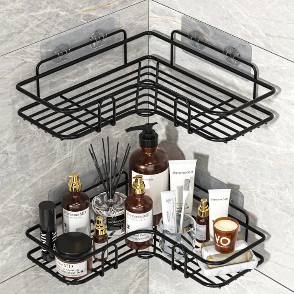 Toilet Storage Rack Bathroom Shelf No-Drill Corner Shelf Shower Wall Mounted Shelf Bracket Bathroom Accessory Organizer Shampoo    Home Decor Supply | Online Retail | ShoreShopper.com