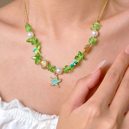 Seaside Style Sea Star Shell Beads Necklace Womens Summer Beach Vacation Neck Chain Bohemian Jewelry Accessories Gift    Your Coastal Marketplace | Shoreshopper.com