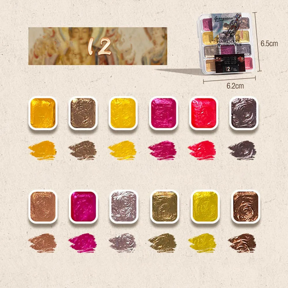 12/24/35/48Color Pearlescent Solid Watercolor Paint Multifunctional Painting Tool Set Painting Paint DIY Watercolor Sets    Home Decor Supply | Online Retail | ShoreShopper.com