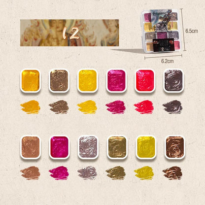 12/24/35/48Color Pearlescent Solid Watercolor Paint Multifunctional Painting Tool Set Painting Paint DIY Watercolor Sets    Home Decor Supply | Online Retail | ShoreShopper.com