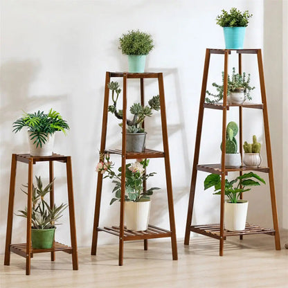 Tiered Bamboo Plant Pot Holder Tall Plant Display Shelf Flower Stand Indoor    Home Decor Supply | Online Retail | ShoreShopper.com