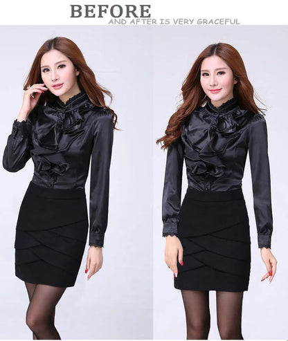Women Shirts Long Sleeve   Spring Autumn Button Up Tops Fashion Lady Stand Collar Shirt Solid Color Female Elegant Blouses    Your Coastal Marketplace | Shoreshopper.com