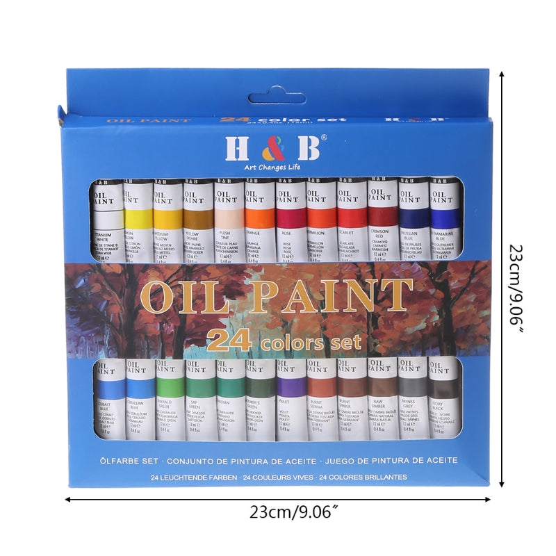 24 Colors Professional Oil Painting Paint Drawing Pigment 12ml Tubes Set Artist Art Supplies for Beginner QXNF    Home Decor Supply | Online Retail | ShoreShopper.com