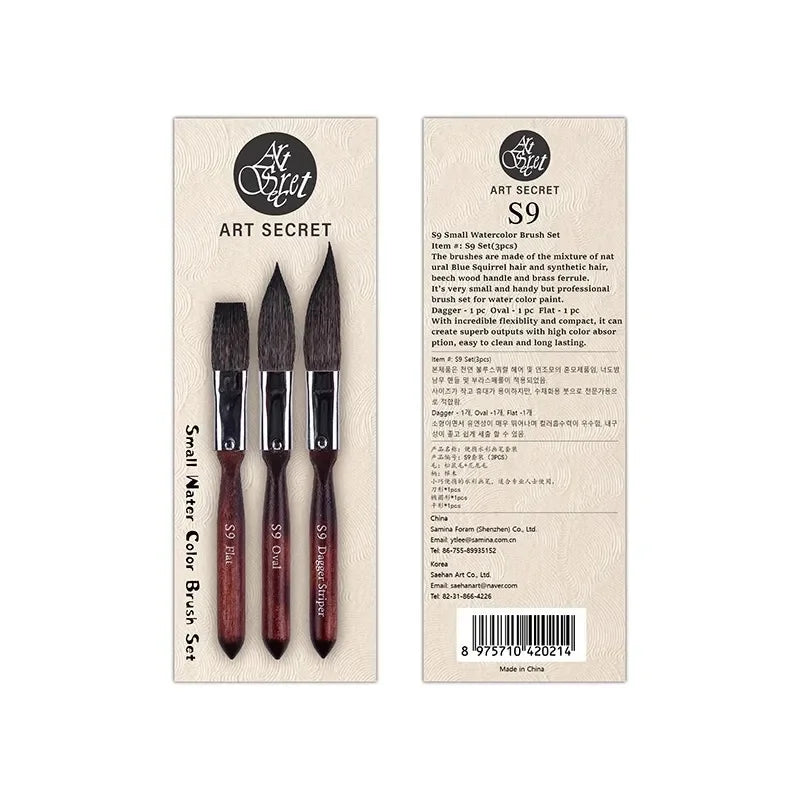 Artsecret Mini Dagger Oval  Flat Squirrel Hair Watercolor Brushes Set Professional Painting Brush For Painting Art Supplies    Home Decor Supply | Online Retail | ShoreShopper.com