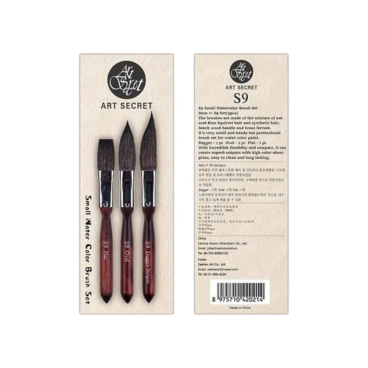 Artsecret Mini Dagger Oval  Flat Squirrel Hair Watercolor Brushes Set Professional Painting Brush For Painting Art Supplies    Home Decor Supply | Online Retail | ShoreShopper.com