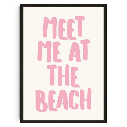 Seashells Meet Me At The Beach Poster Summer Sea Bikini Coastal Quotes Canvas Painting Trendy Wall Art Room Home Decor    Your Coastal Marketplace | Shoreshopper.com