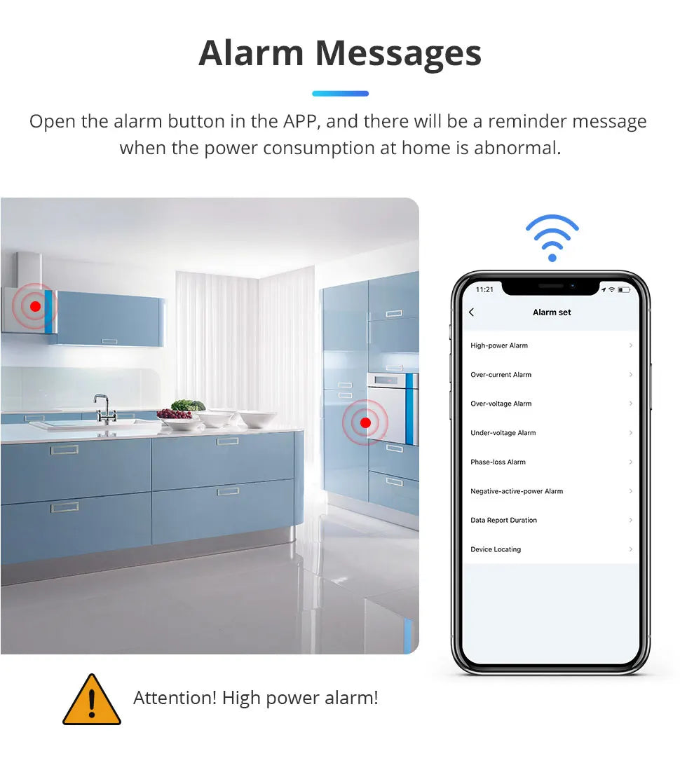 Smart 3-Phase 4-Wire Wifi Power Monitor 63A Bidirectional Solar Energy Meter w/ Tuya App Control - ShoreCo.Shop
